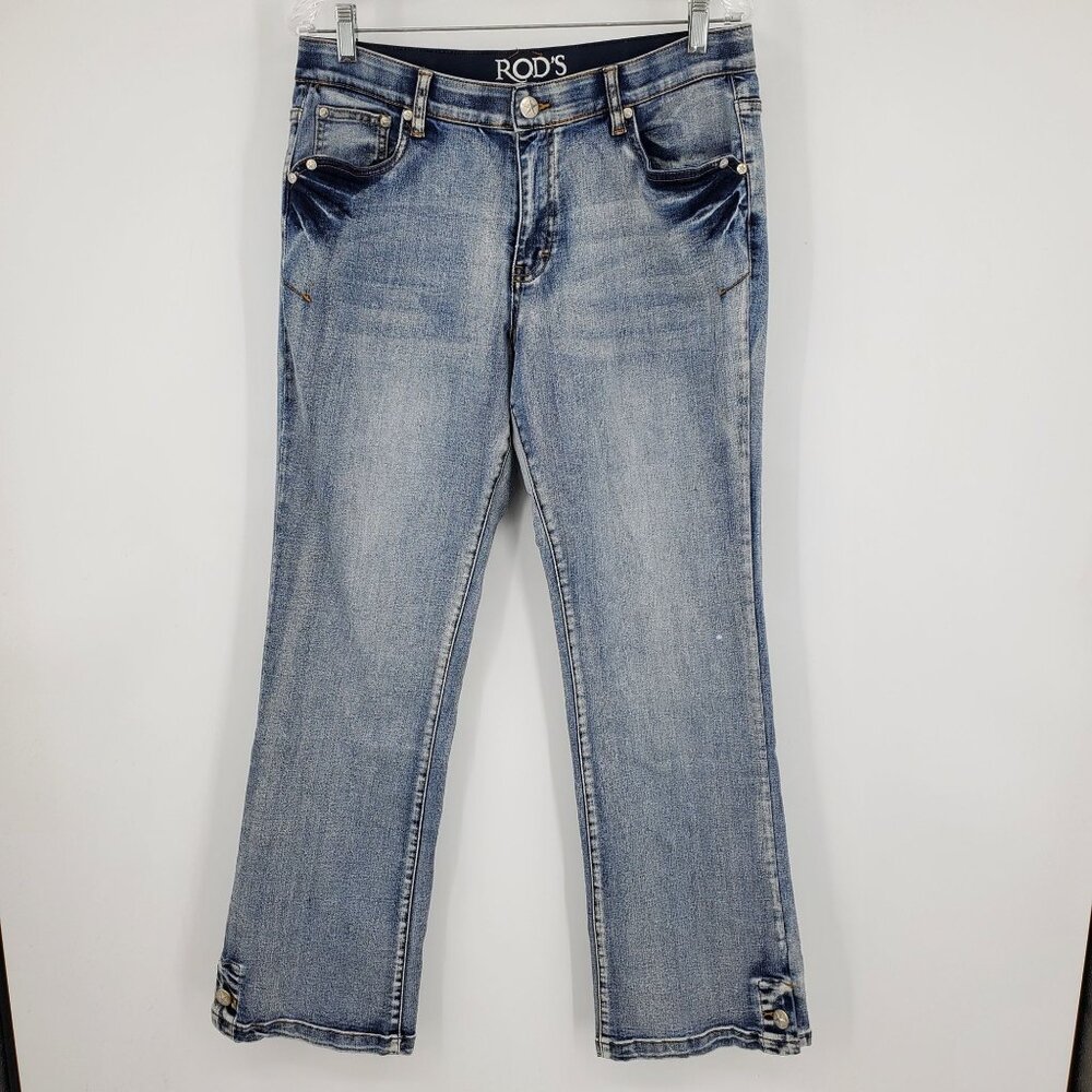 Rod's True Western Light Wash Western Star Button Accent‎ High Rise Jeans 11/12